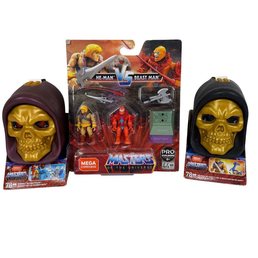 Mega Construx‎ Masters Universe Skeletor He-Man Jet Sled Set & Zodac Scubattack